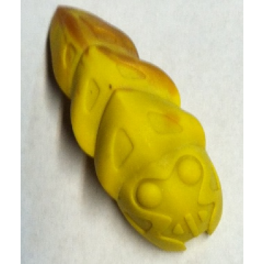 yellow bionicle rahkshi kraata stage 2 with marbled pattern list head color describe the rest