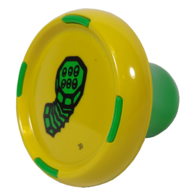 yellow music builder sound plug with accordion pattern