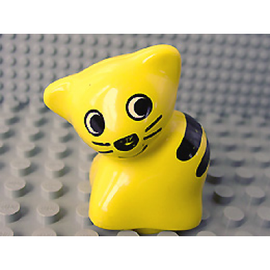 yellow primo animal cat tiger with face and black stripes pattern