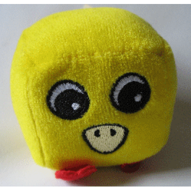 yellow primo shape sorter cloth shape square duck with cheeping noise
