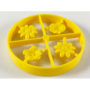 yellow scala accessories - complete sprue - flowers 2 each of types 2 3