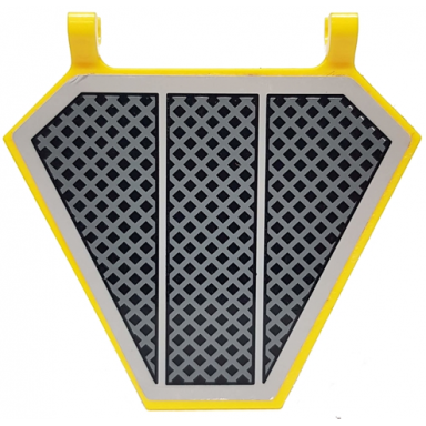yellow flag 5 x 6 hexagonal with sw black grille diagonal cross hatching pattern sticker - sets 75038 75281
