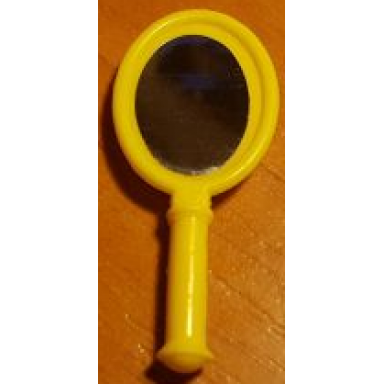 yellow scala utensil hand mirror with mirrored oval pattern sticker - sets 3112 3117 3119 3200 3203 3210 3211 3241 3242 3270 5400 5413 5823 5963