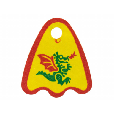 yellow minifigure cape cloth round lobes with dragon pattern