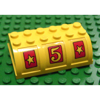 yellow container trunk lid 4 x 6 x 1 2 3 with yellow stars and yellow 5 pattern stickers - set 3681