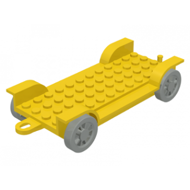 yellow fabuland car chassis 6 x 12 with hitch