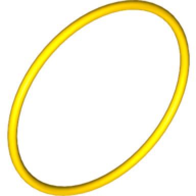 yellow rubber belt extra large round cross section - approx 4 1 8 x 4 1 8