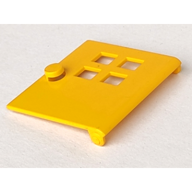 yellow duplo door window pane with four windows narrow