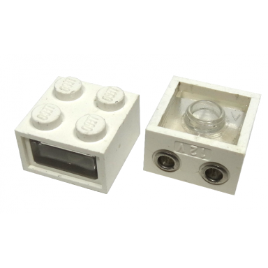 electric light brick 12v 2 x 2 with 2 plug holes trans-clear smooth lens