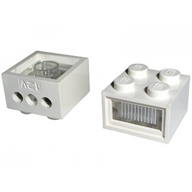 electric light brick 12v 2 x 2 with 3 plug holes trans-clear diffuser lens