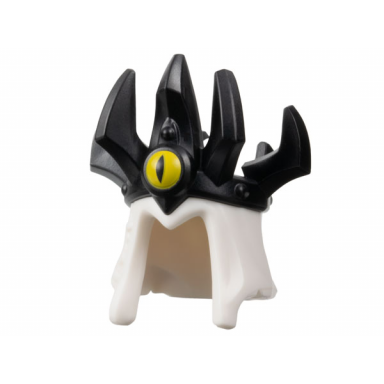 minifigure headgear hood with molded black crown with 7 spikes and printed yellow eye with slit pupil pattern