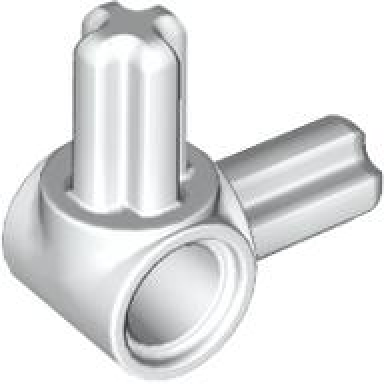 white technic axle and pin connector hub with 2 perpendicular axles