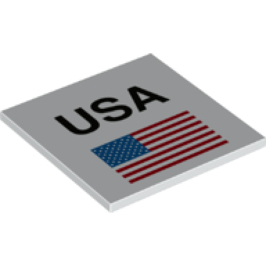 tile 6 x 6 with bottom tubes with usa and united states flag pattern