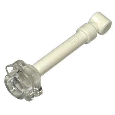 white minifigure utensil wand with molded trans-clear stud pattern