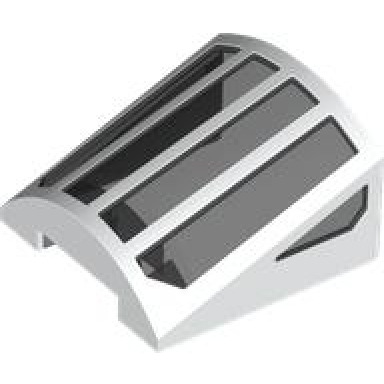 white windscreen 4 x 4 x 2 with molded trans-black glass pattern