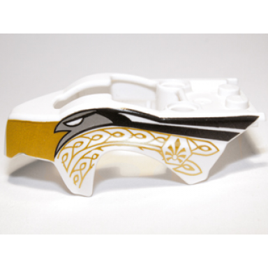 white flywheel fairing bird raptor shape with eagle and gold ornament pattern