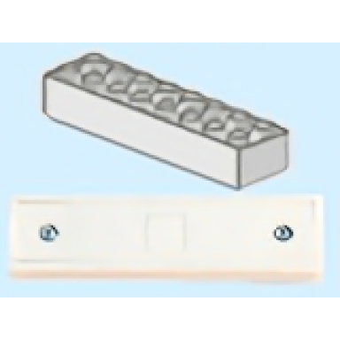 white magnet brick modified 2 x 8 sealed base