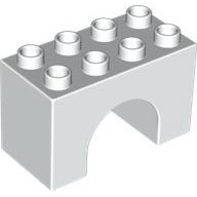white duplo brick 2 x 4 x 2 arch