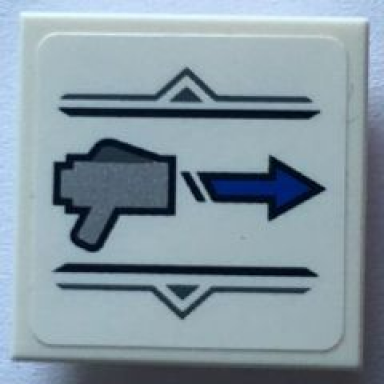 white tile modified 2 x 2 inverted with gun and arrow pattern sticker - set 75915