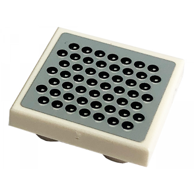 white tile modified 2 x 2 inverted with black dots on dark bluish gray background pattern sticker - set 10266