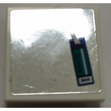 white tile modified 2 x 2 inverted with mirror and name tag with simone pattern sticker - set 41341