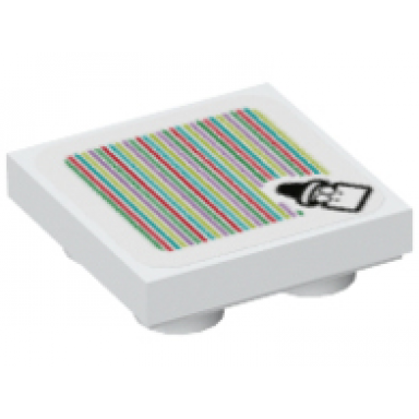 white tile modified 2 x 2 inverted with super mario scanner code kamek pattern sticker - sets 71391 71407 71440