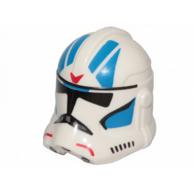white minifigure headgear helmet sw clone trooper phase 2 with blue and red 501st legion pattern