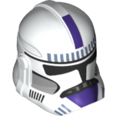 white minifigure headgear helmet sw clone trooper phase 2 with dark purple 187th legion pattern