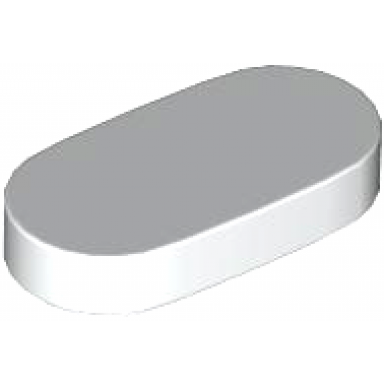 white tile round 1 x 2 oval