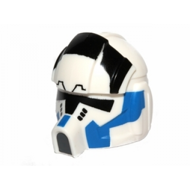 white minifigure headgear helmet sw clone pilot with elongated breathing mask and 501st pattern