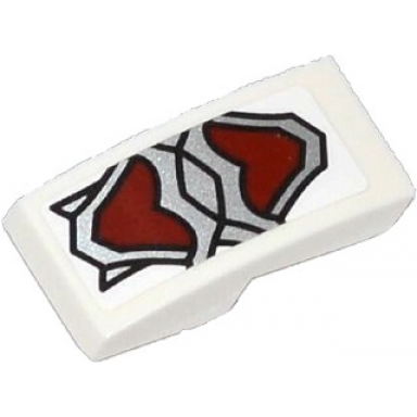 slope curved 2 x 1 x 2 3 with silver and dark red wolf armor pattern sticker - set 70127