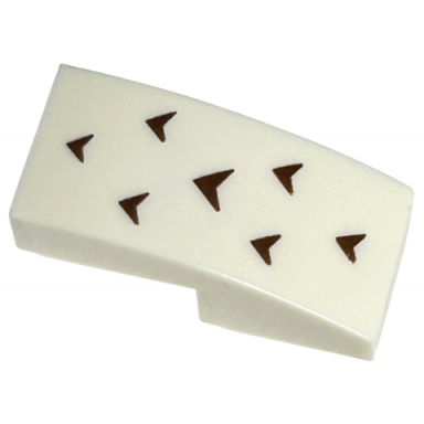 white slope curved 2 x 1 x 2 3 with 7 reddish brown arrowheads feathers pattern brickheadz hedwig wing