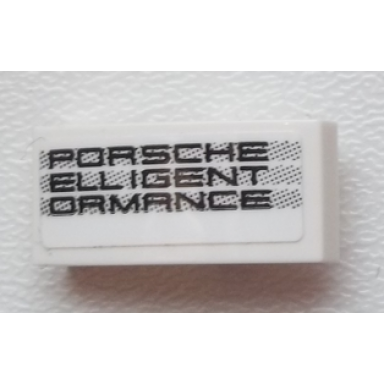 white slope curved 2 x 1 x 2 3 with porsche elligent ormance pattern model right side sticker - set 75876