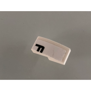 white slope curved 2 x 1 x 2 3 with black letter f on white background pattern model right side sticker - set 42096