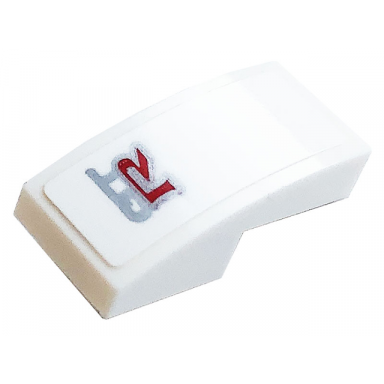 white slope curved 2 x 1 x 2 3 with gtr pattern sticker - set 76896