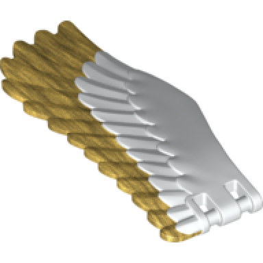 white eagle wing - left with gold feathers pattern