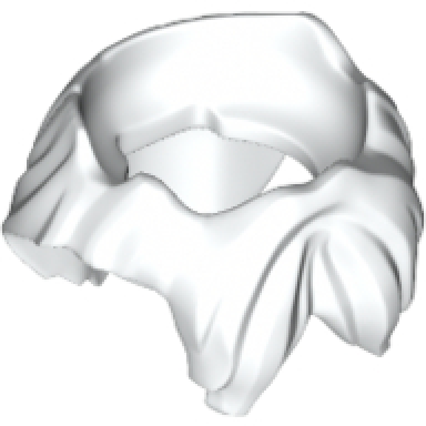 white minifigure beard parted with hair