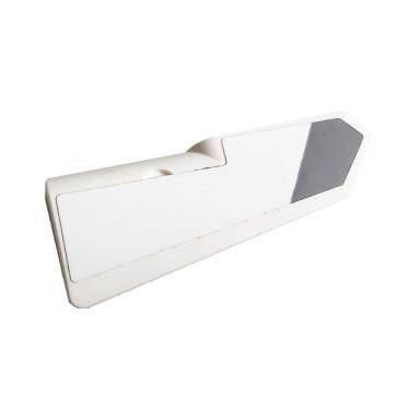 white technic panel fairing 21 very small smooth side b with dark bluish gray stripe and white background pattern sticker - set 42096