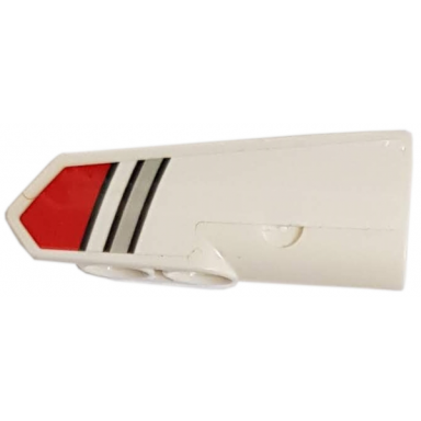 white technic panel fairing 21 very small smooth side b with red and silver stripes pattern sticker - set 42057