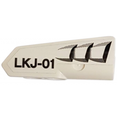 white technic panel fairing 21 very small smooth side b with air intake and lkj-01 pattern sticker - set 42057