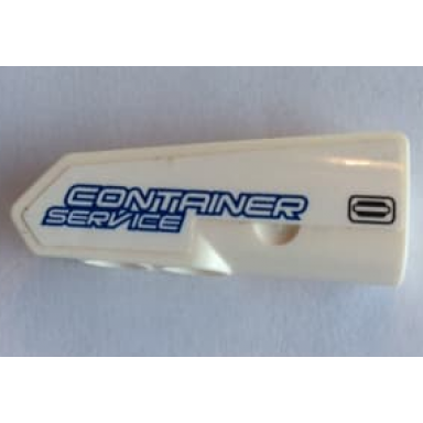 white technic panel fairing 21 very small smooth side b with container service pattern sticker - set 42062