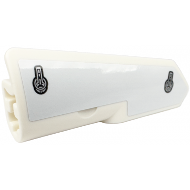 white technic panel fairing 21 very small smooth side b with 2 black and silver latches pattern sticker - set 42153