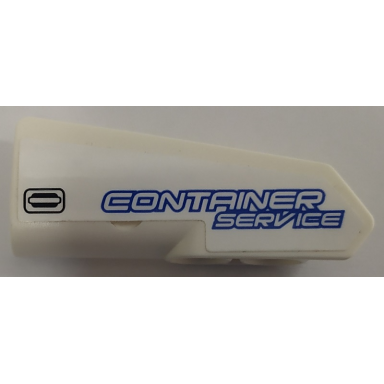 white technic panel fairing 22 very small smooth side a with container service pattern sticker - set 42062