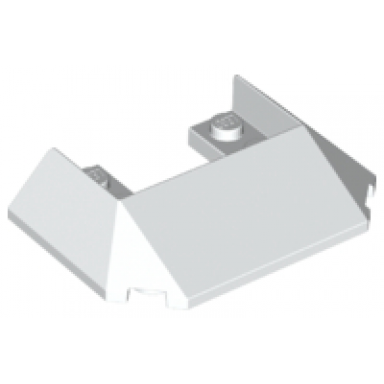 white wedge 6 x 4 cutout train roof with 5 large bottom tubes