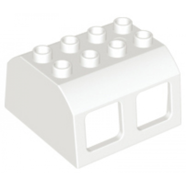 white duplo train locomotive cabin roof 2 x 4 studs 4 medium windows