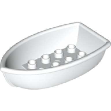 white duplo boat with 8 studs