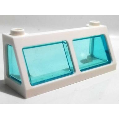 white windscreen 2 x 6 x 2 train with trans-light blue glass 13756 13760