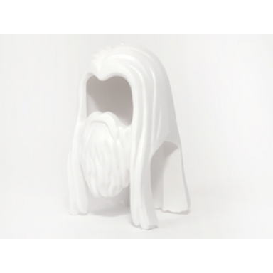 white minifigure hair long straight with center part and beard