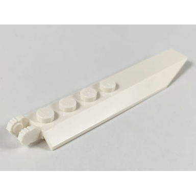 white hinge plate 1 x 8 with angled side extensions squared plate underside