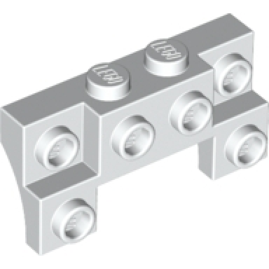 white brick modified 2 x 4 - 1 x 4 with 2 recessed studs and thin side arches